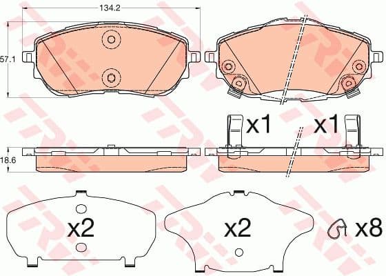 Brake pads front, Top Quality GDB3598 - image 2