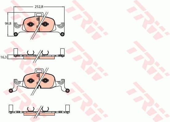 Brake pads front, Top Quality GDB2126