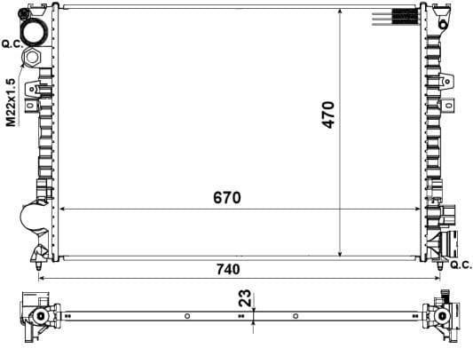 Radiator, engine cooling 58958