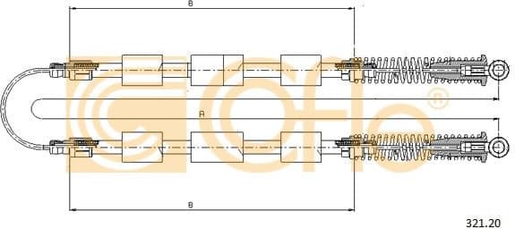 Cable Pull, parking brake 321.20