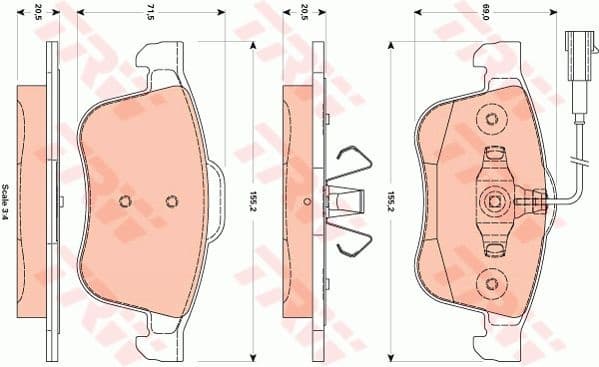 Brake Pad Set, disc brake COTEC GDB1880