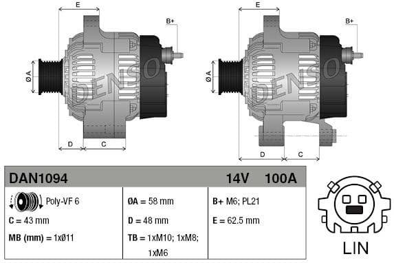 Alternator DAN1094 - image 3