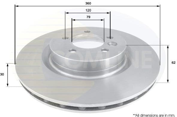 Brake disc, 1pcs FRONT ADC1328V - image 2