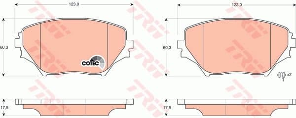 Brake Pad Set, disc brake COTEC GDB3251