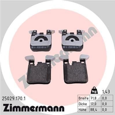 Brake Pad Set, disc brake 25029.170.1