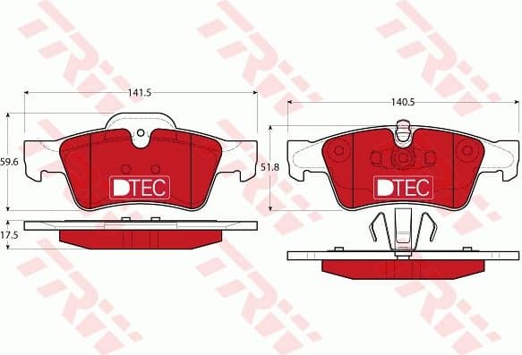 Brake Pad Set, disc brake DTEC COTEC GDB1643DTE