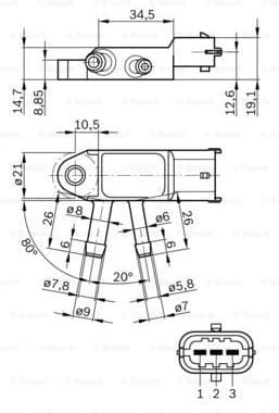 Sensor, exhaust pressure 0281002772 - image 6