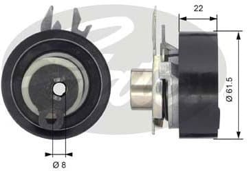 Tensioner Pulley, timing belt PowerGrip™ T43046