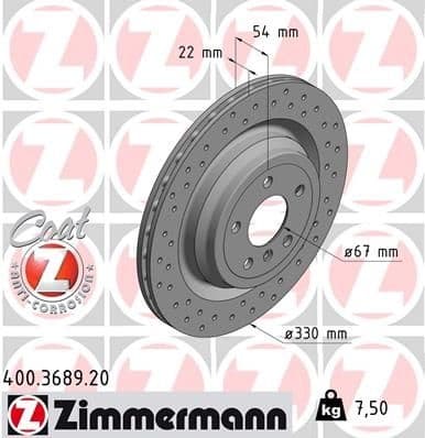 Brake Disc COAT Z 400.3689.20