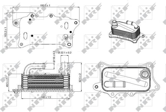 Oil Cooler, engine oil 31270