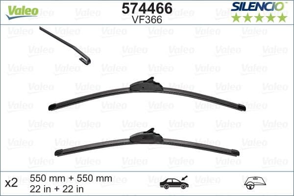 Wiper Blade SILENCIO FLAT BLADE SET 574466