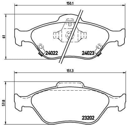 Brake pads front, Top Quality P83085