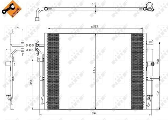 Condenser, air conditioning EASY FIT 350217