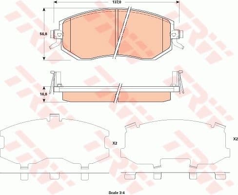 Brake Pad Set, disc brake COTEC GDB3519