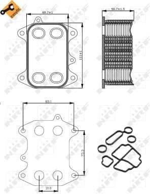 Oil Cooler, engine oil EASY FIT 31263