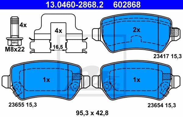 Brake Pad Set, disc brake 13.0460-2868.2