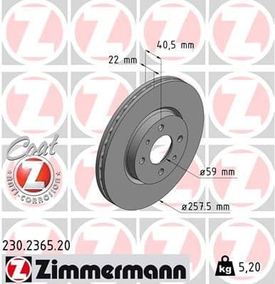 Brake Disc COAT Z 230.2365.20