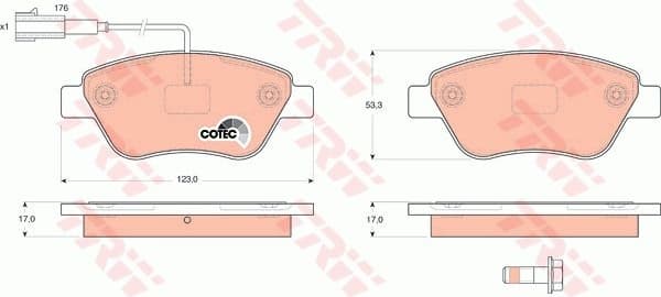 Brake Pad Set, disc brake COTEC GDB1590