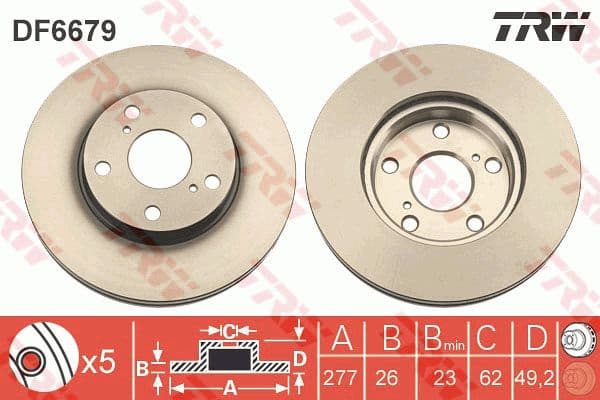 Brake discs kit front (2pcs), Top Quality DF6679