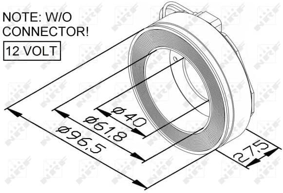 Coil, magnetic clutch (compressor) 38447