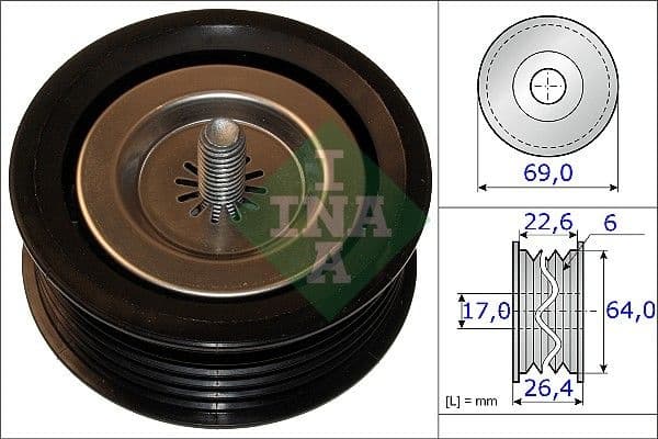 Deflection/Guide Pulley, V-ribbed belt 532067110
