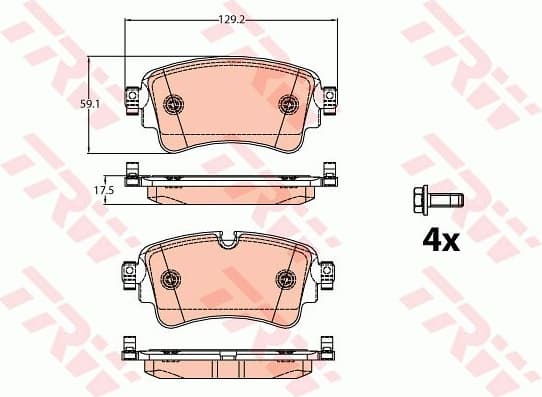 Brake pads rear, Top Quality GDB2132