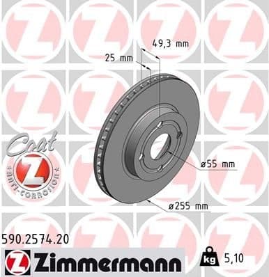 Brake Disc COAT Z 590.2574.20