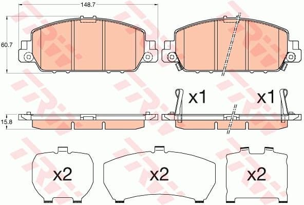 Brake Pad Set, disc brake GDB3615