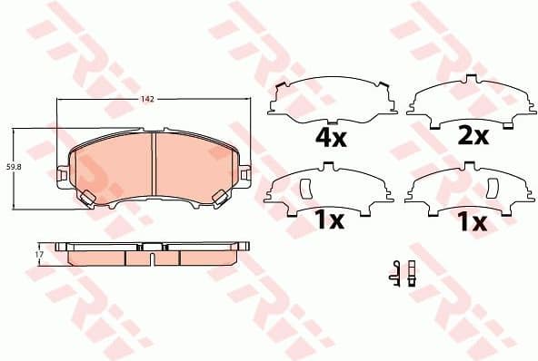 Brake pads front, Top Quality GDB3622