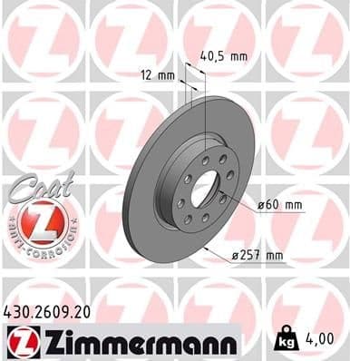 Brake Disc COAT Z 430.2609.20