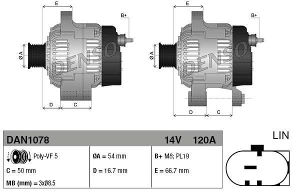 Alternator DAN1078 - image 3