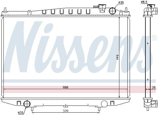 Radiator, engine cooling 67356