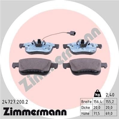 Brake Pad Set, disc brake 24727.200.2