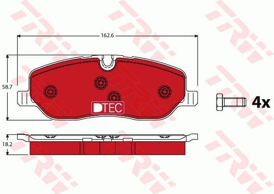 Brake Pad Set, disc brake DTEC COTEC GDB1631DTE