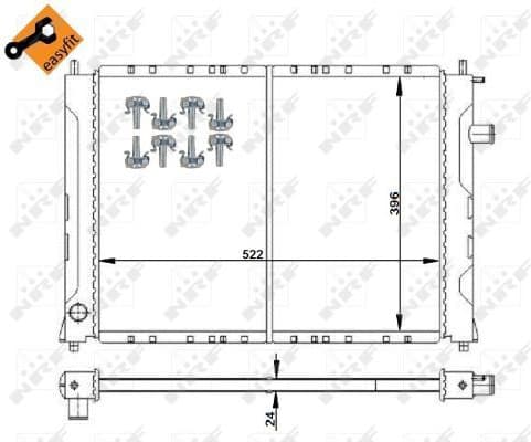 Radiator, engine cooling EASY FIT 55326