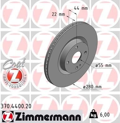 Brake Disc COAT Z 370.4400.20