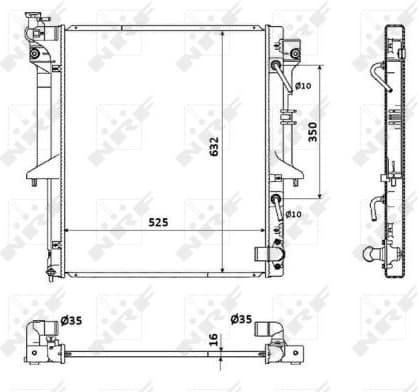 Radiator, engine cooling 53909
