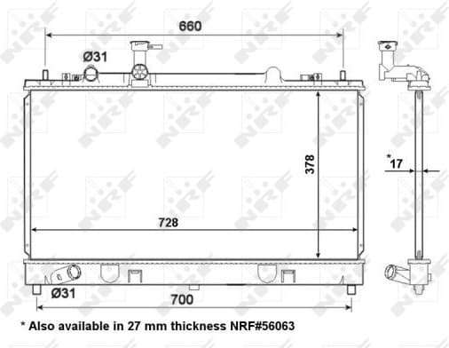 Radiator, engine cooling EASY FIT 53412