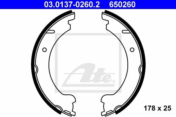 Brake Shoe Set, parking brake 03.0137-0260.2