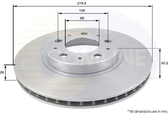 Brake disc, 1pcs FRONT ADC1904V - image 2