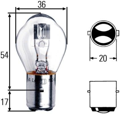 Bulb, headlight STANDARD 8GD 008 897-121