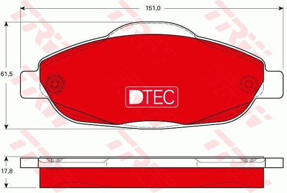 Brake Pad Set, disc brake DTEC COTEC GDB1761DTE