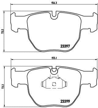 Brake pads front, Top Quality P44012