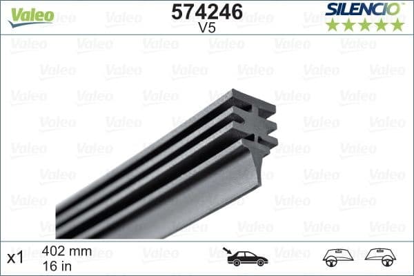 Wiper Blade Rubber SILENCIO CONVENTIONAL SINGLE 574246