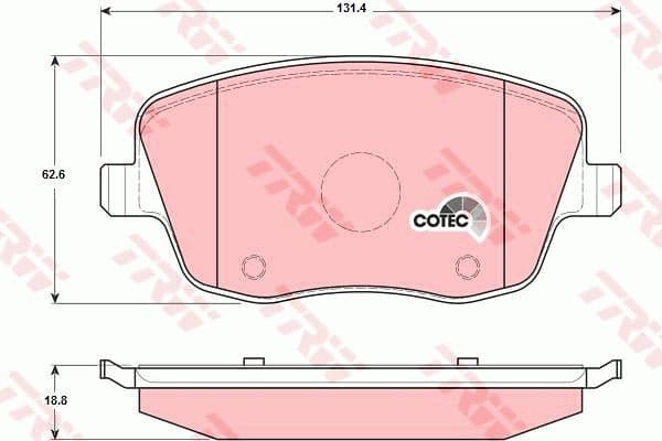Brake Pad Set, disc brake COTEC GDB1414