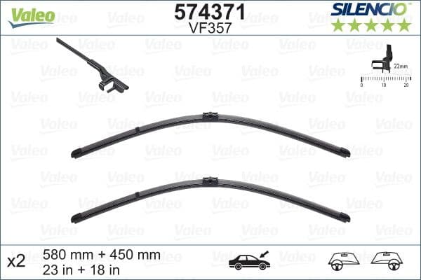 Wiper Blade SILENCIO FLAT BLADE SET 574371