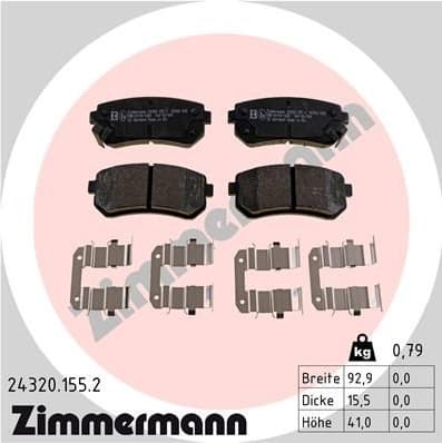 Brake Pad Set, disc brake 24320.155.2