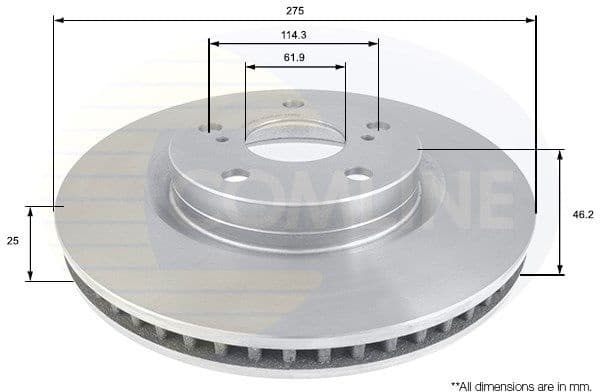 Brake disc, 1pcs FRONT ADC01136V