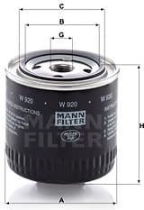 Filter, operating hydraulics W920