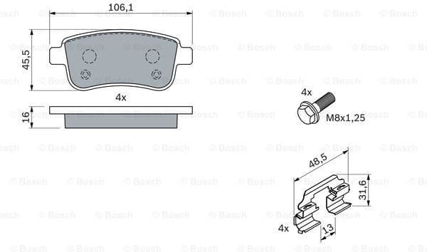 Brake Pad Set, disc brake 0986494384 - image 7